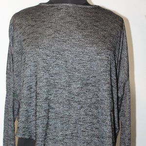 Mossimo Heather Black Polyester Blend Assymetric hem tunic Small Petite